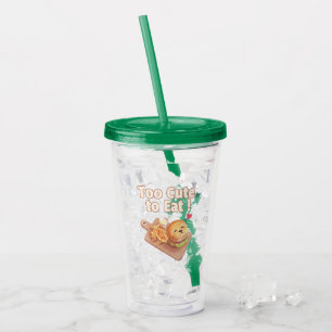 Too Cute to Eat: Smiling Bichon Burger Art Acrylic Tumbler