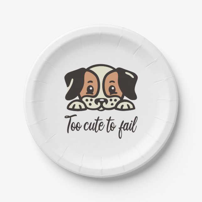 Too cute to fail paper plate (Front)
