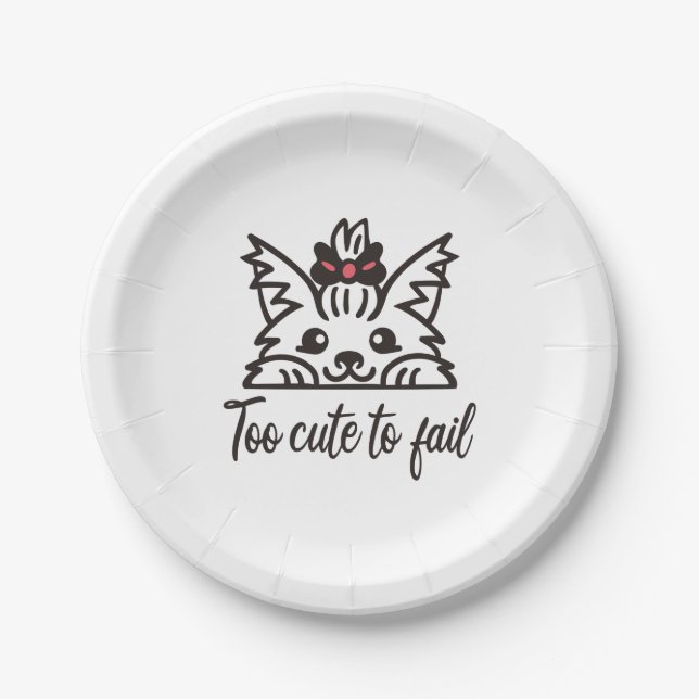 Too cute to fail paper plate (Front)