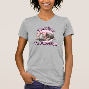 Too Cute to Function Baby Hippo Bow T-Shirt
