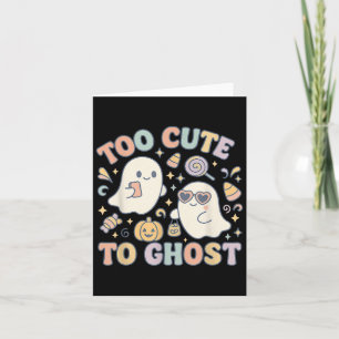 Too Cute To Ghost Pastel Halloween Retro Fall Aest Card
