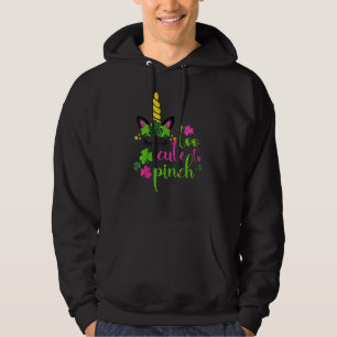 Too Cute To Pinch Girls St Patrick's Day Lucky Rag Hoodie