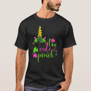 Too Cute To Pinch Girls St Patrick's Day Lucky T-Shirt
