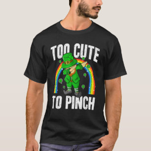 Too Cute to Pinch Kids St Patricks Day Dabbing Lep T-Shirt