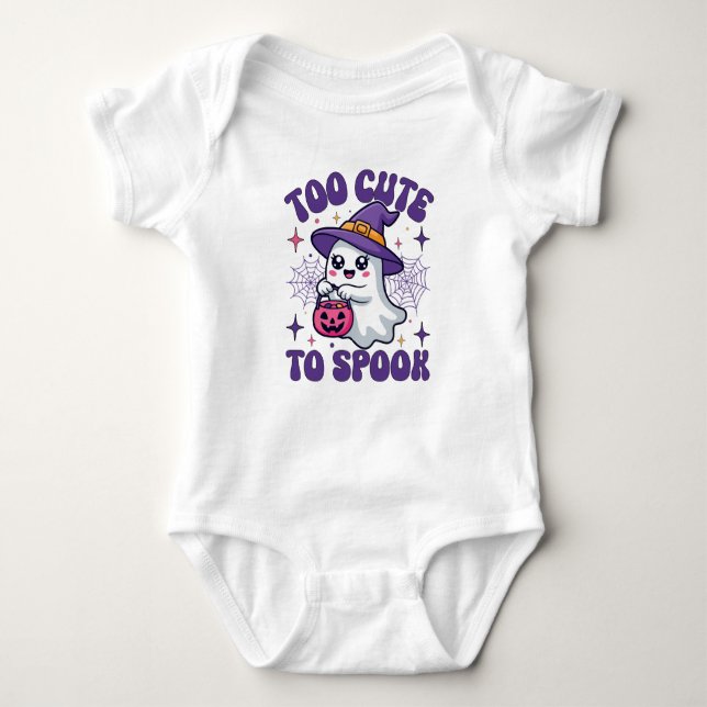 Too Cute To Spook Baby Halloween Onesie (Front)