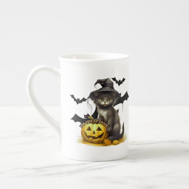 "Too Cute to Spook!" Bone China Mug (Left)