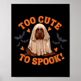 Too Cute To Spook Brown Newfoundland Dog Ghost Poster