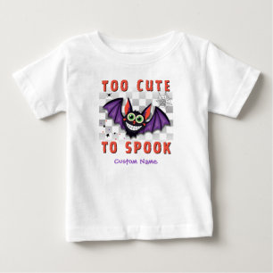 Too Cute To Spook Cute Bat Halloween Design Baby T-Shirt