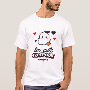 Too Cute to Spook Cute Ghost Coquette Bow T-Shirt