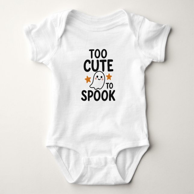 Too Cute To Spook – Cute Halloween Baby Bodysuit (Front)