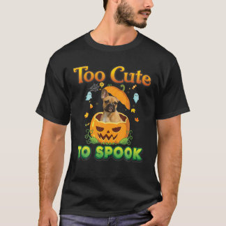 Too Cute To Spook French Bulldog Dog Halloween Pum T-Shirt