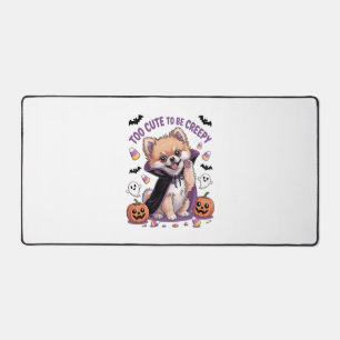 Too Cute To Spook Funny Halloween Dog Corgi T shir Desk Mat
