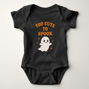  Too Cute To Spook - Funny Halloween Ghost  Baby Bodysuit
