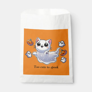 Too cute to spook ghost cat favour bags