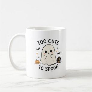 Too Cute To Spook Ghost Halloween Illustration Coffee Mug