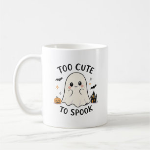 Too Cute To Spook Ghost Halloween Illustration Coffee Mug