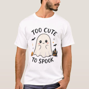Too Cute To Spook Ghost Halloween Illustration T-Shirt