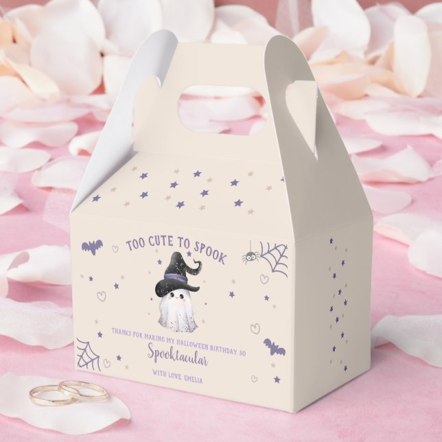 Too Cute to Spook Halloween 1st Birthday Cream Favour Box (Wedding)