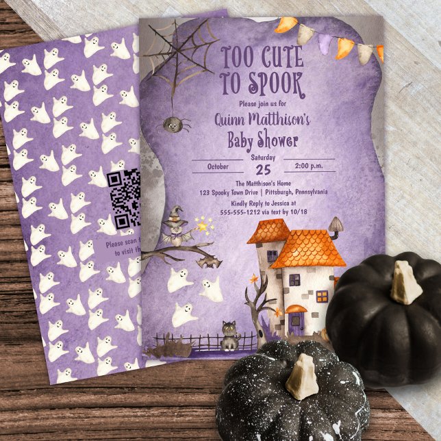 Too Cute to Spook Halloween Baby Shower Invitation (Creator Uploaded)