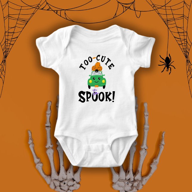 Too Cute To Spook! Halloween Car Baby Bodysuit (Creator Uploaded)