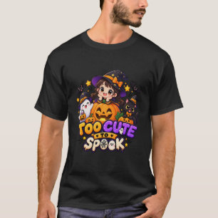 Too Cute to Spook Halloween Cute Witch Pumpkin T-S T-Shirt