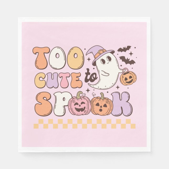 Too Cute to Spook Halloween Napkin (Front)
