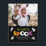 Too Cute To Spook Halloween Photo Card Postcard<br><div class="desc">Celebrate the spookiest night of the year with this modern Halloween card from Berry Berry Sweet. Visit berryberrysweet.com for stylish stationery and personalised gifts.</div>