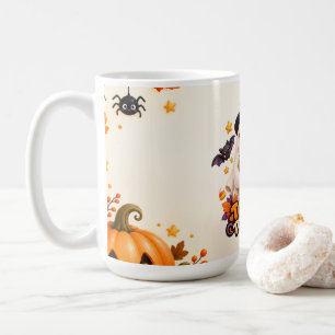 Too Cute to Spook Kawaii Ghost Pumpkin Halloween Coffee Mug