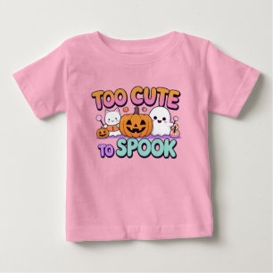 Too Cute to Spook – Kawaii Pastel Halloween Baby T-Shirt