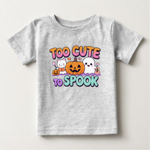 Too Cute to Spook – Kawaii Pastel Halloween Baby T-Shirt