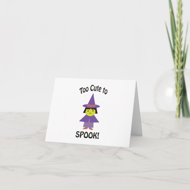 Too Cute to Spook! Little Witch Card (Front)