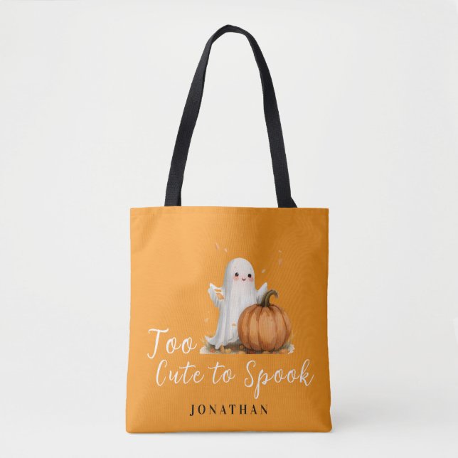 Too Cute to Spook Orange  Tote Bag (Front)