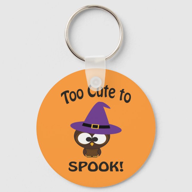 Too Cute to Spook! Owl Witch Key Ring (Front)
