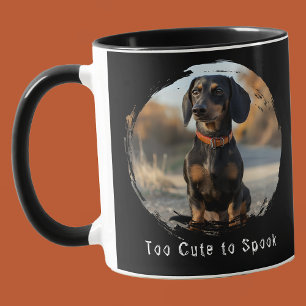 Too Cute to Spook Personalised Halloween Dog Photo Mug