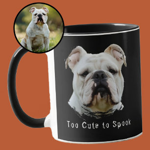 Too Cute to Spook Personalised Halloween Dog Photo Mug