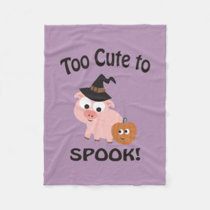 Too Cute To Spook Pig Fleece Blanket