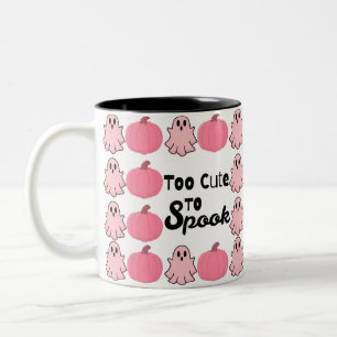 Too cute to Spook pink Halloween  Two-Tone Coffee Mug