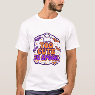 Too Cute To Spook Retro Halloween Typography T-Shirt