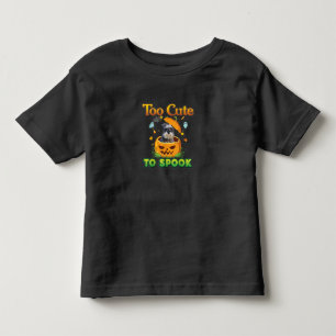 Too Cute To Spook Schnauzer Dog Halloween Pumpkin Toddler T-Shirt