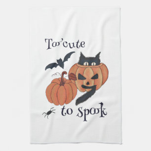 Too cute to spook  tea towel