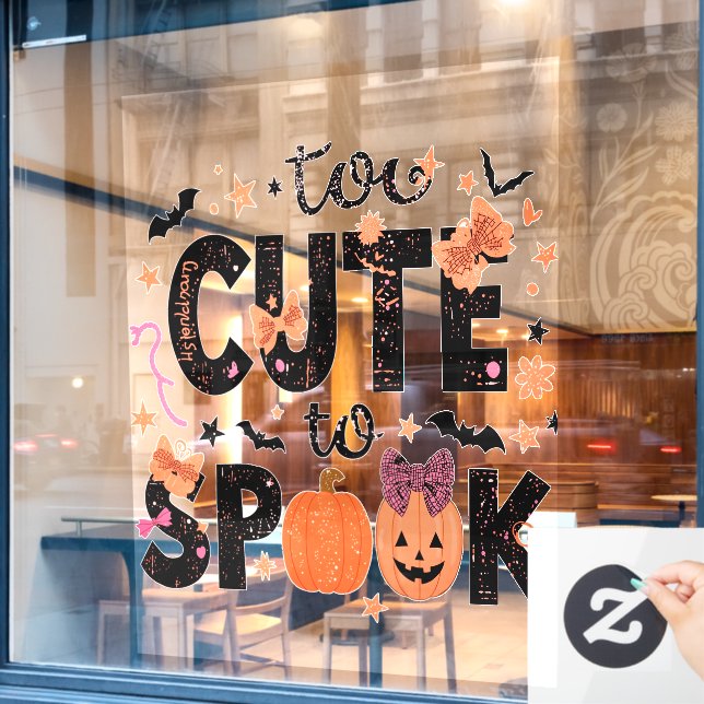 Too Cute To Spook Typography (Cafe Window)