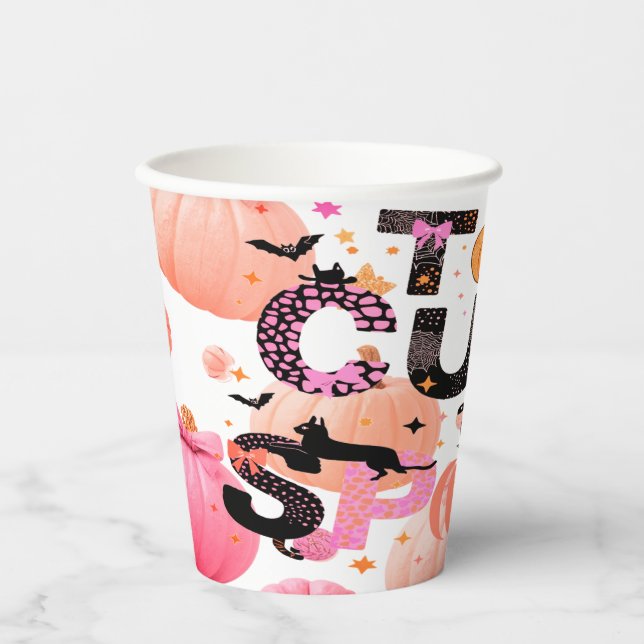 Too Cute To Spook Typography Paper Cups (Front)