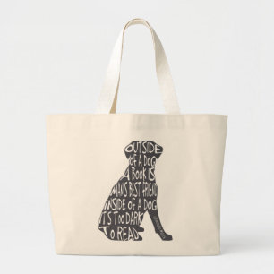Too Dark to Read Large Tote Bag