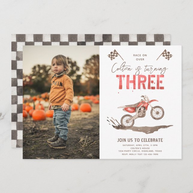 Too Fast Birthday Invitation | 3rd Birthday (Front/Back)