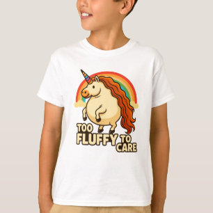 Too Fluffy To Care Foodie Unicorn T-Shirt