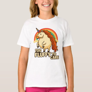 Too Fluffy To Care Foodie Unicorn T-Shirt