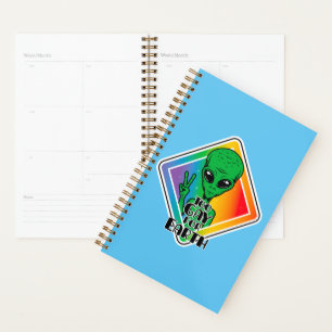 Too Gay For Earth Funny Alien UFO  Planner