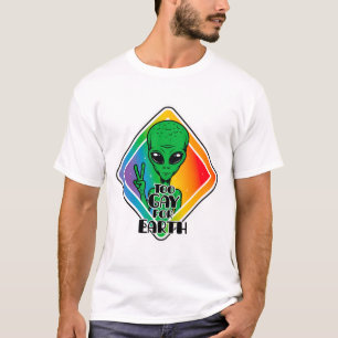 Too Gay For Earth Funny Alien UFO T-Shirt