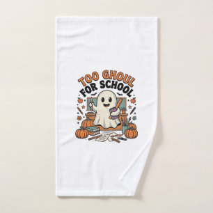 Too Ghoul For School Vintage Ghost Teacher Hallowe Hand Towel