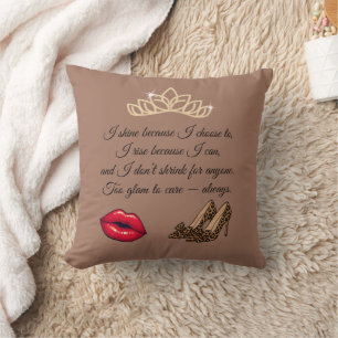 Too Glam To Care – Chic Quote  Cushion